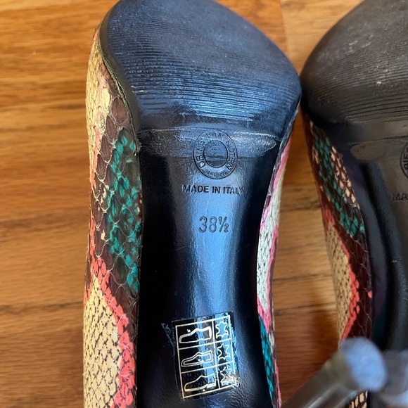 DRIES VAN NOTEN Snakeskin Multicolor Pump Heels 38.5 - Picture 6 of 8